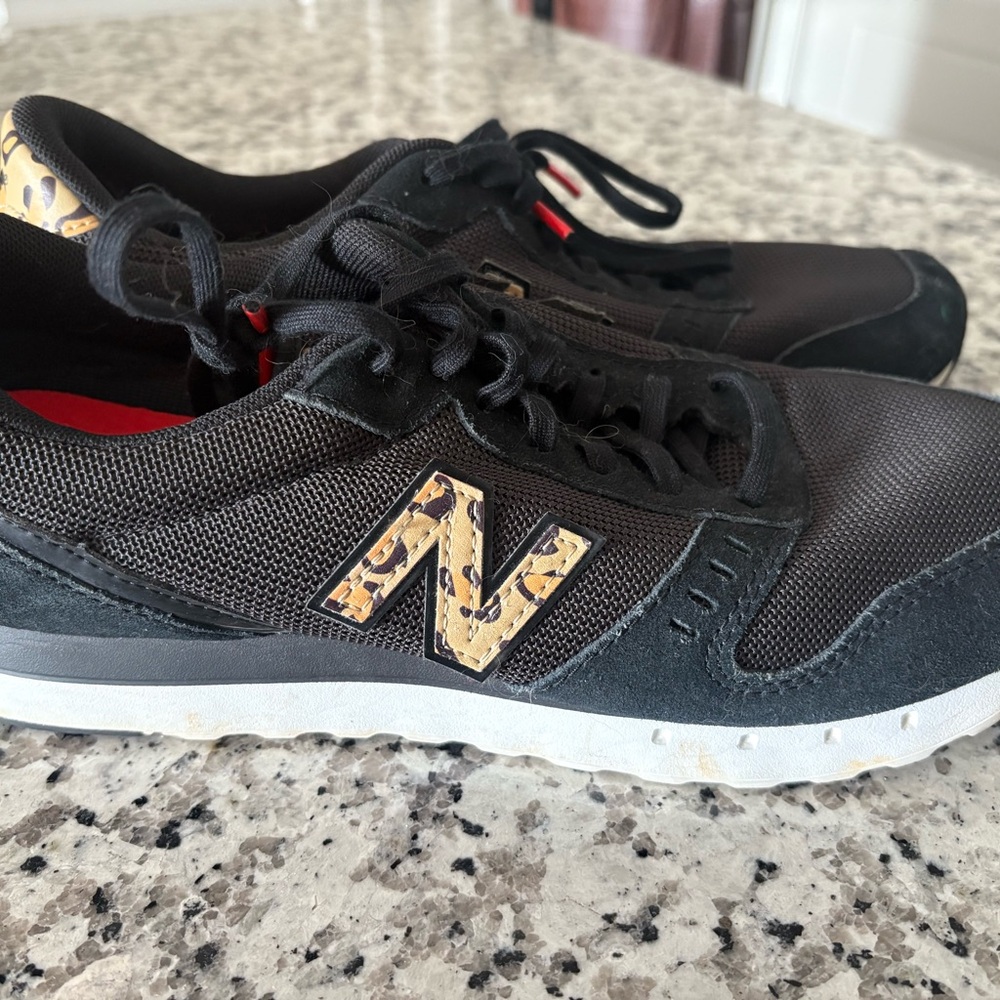 New Balance Black and Leopard Sneakers